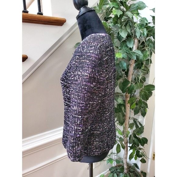 Coldwater Creek Women's Purple Polyester Tweed 3/4 Sleeve Blazer Jacket Size XS - Picture 5 of 11